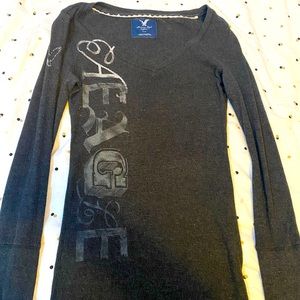 Black ribbed long sleeved